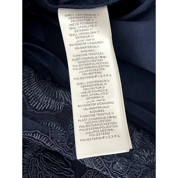 ADRIANNA PAPELL Women's Embroidered Mini Blue Dress SIZE: 4 - Picture 5 of 8
